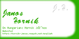 janos hornik business card
